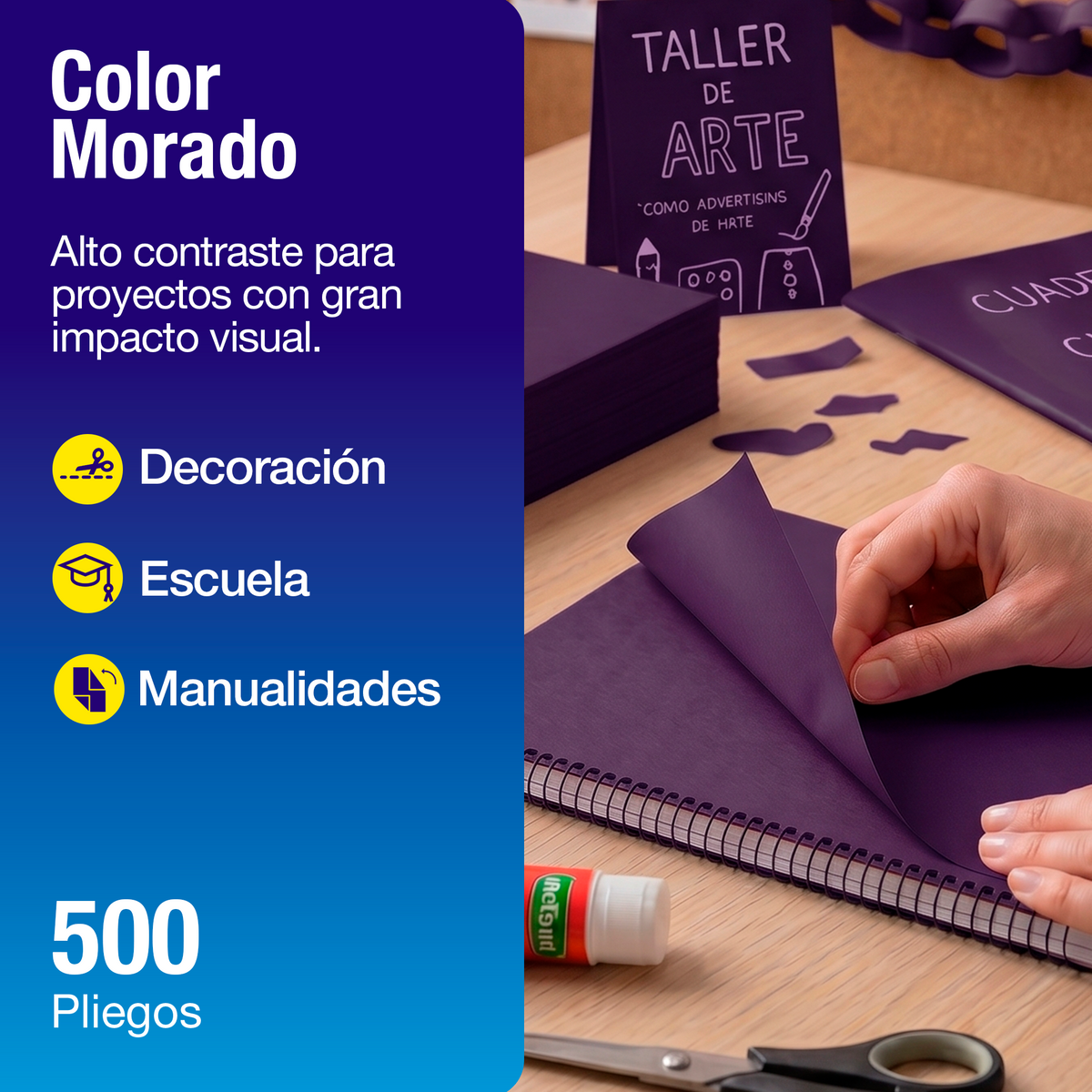 Papel Lustre Morado 50x70 cm | Caja 500 hojas