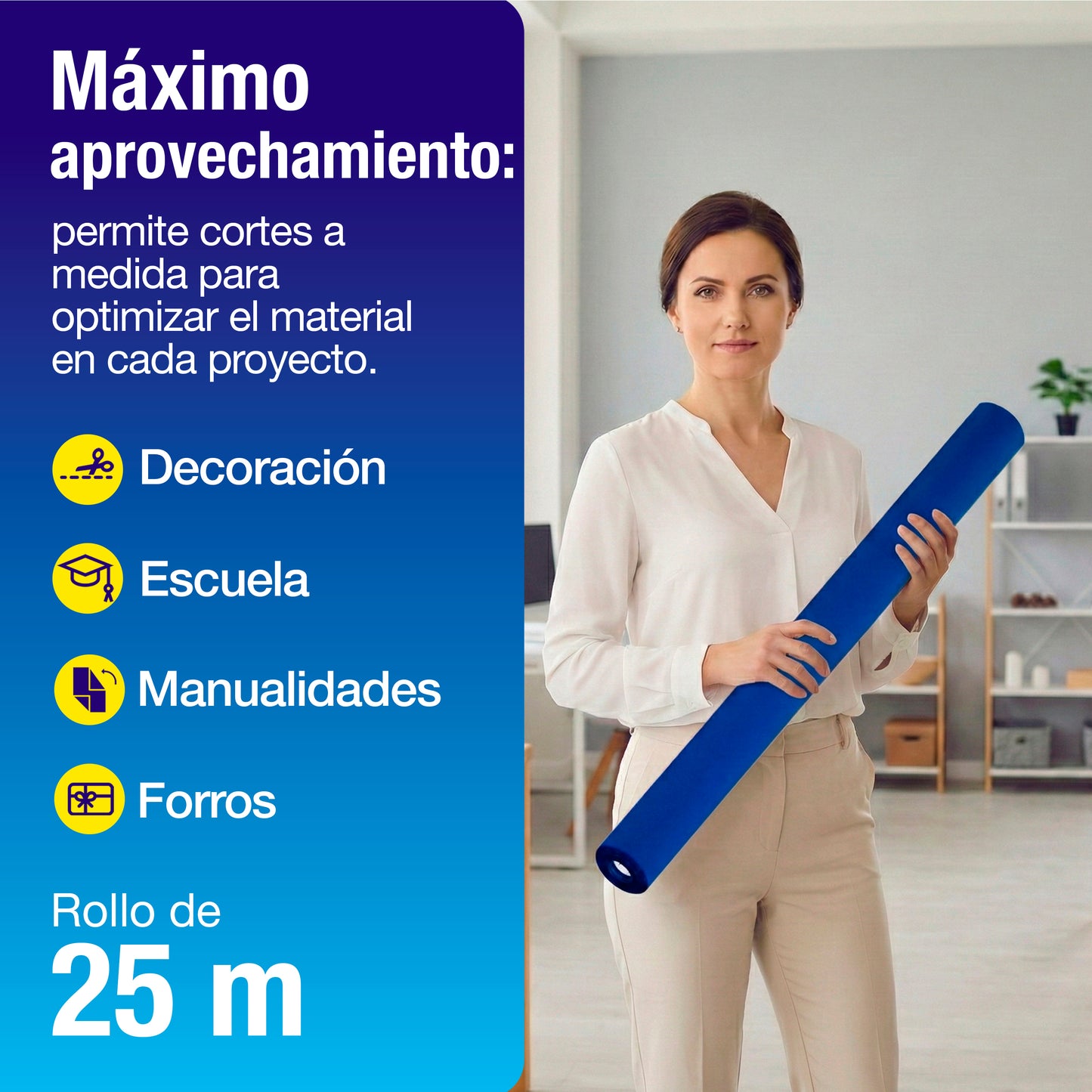 Papel América Azul Rey | Rollo 70 cm X 25 m