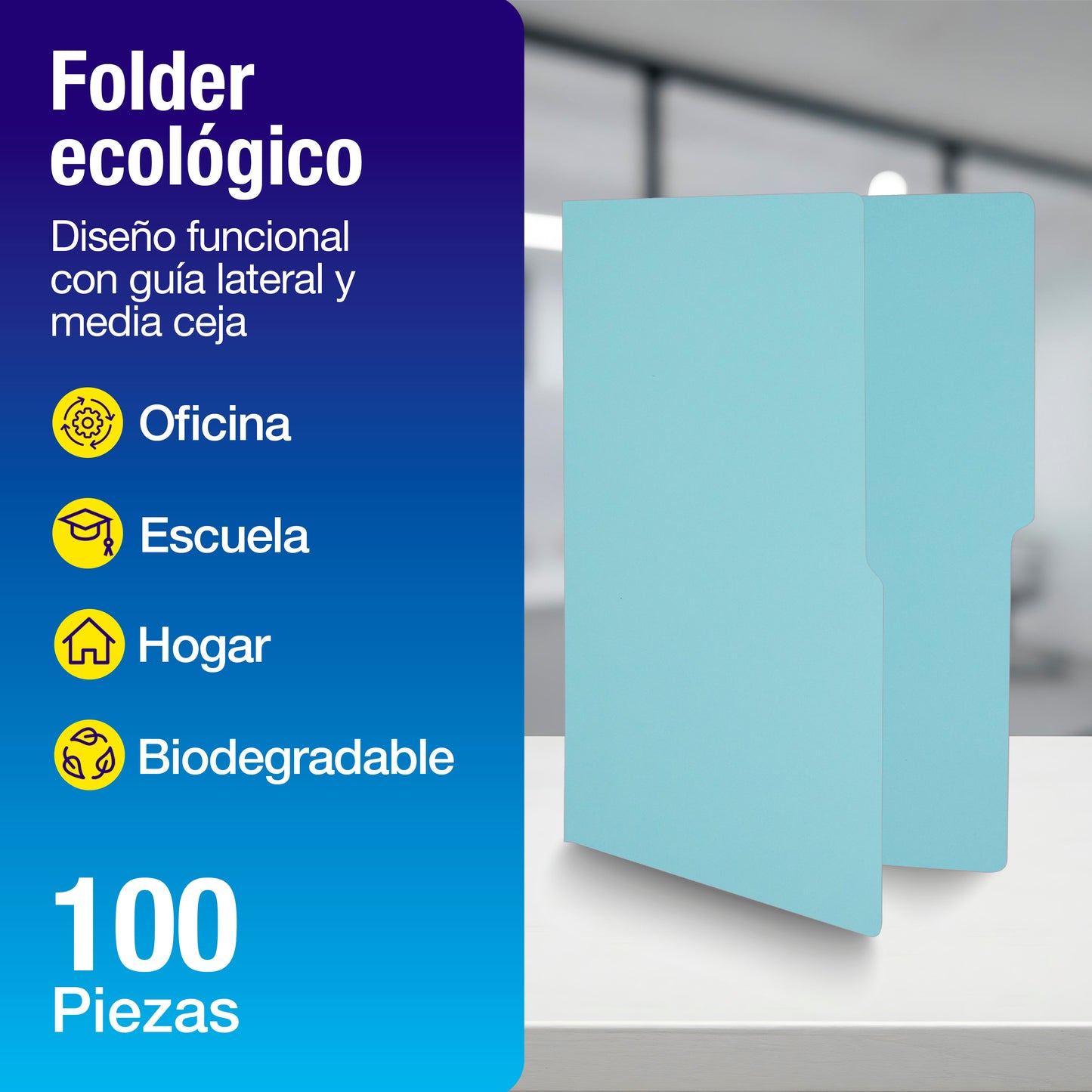 Folder Color Azul Pastel | Tamaño Carta