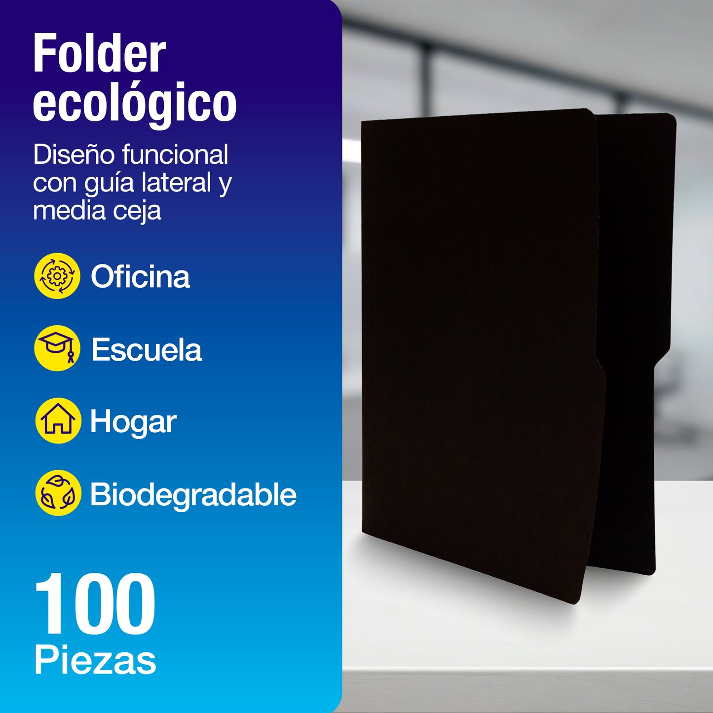 Folder Color Negro | Tamaño Carta