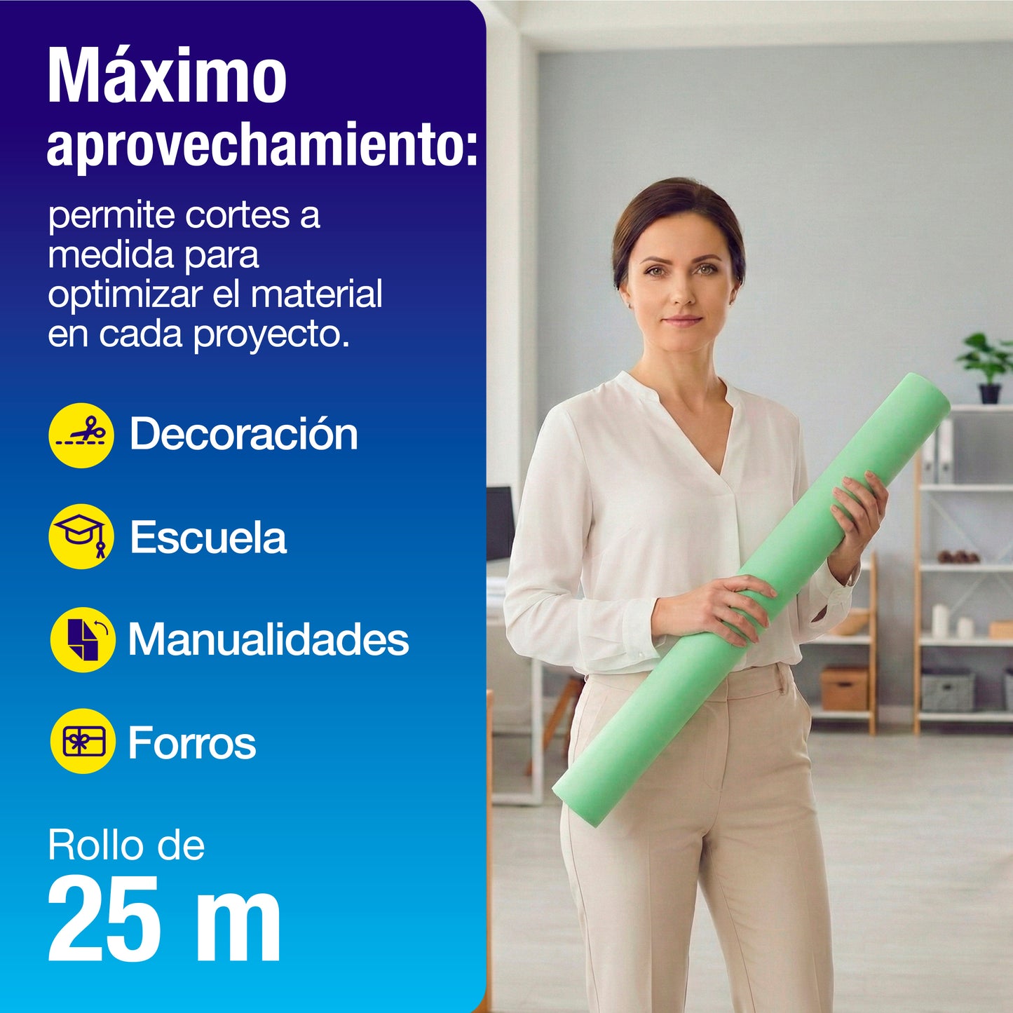 Papel América Verde Pastel | Rollo 70 cm X 25 m