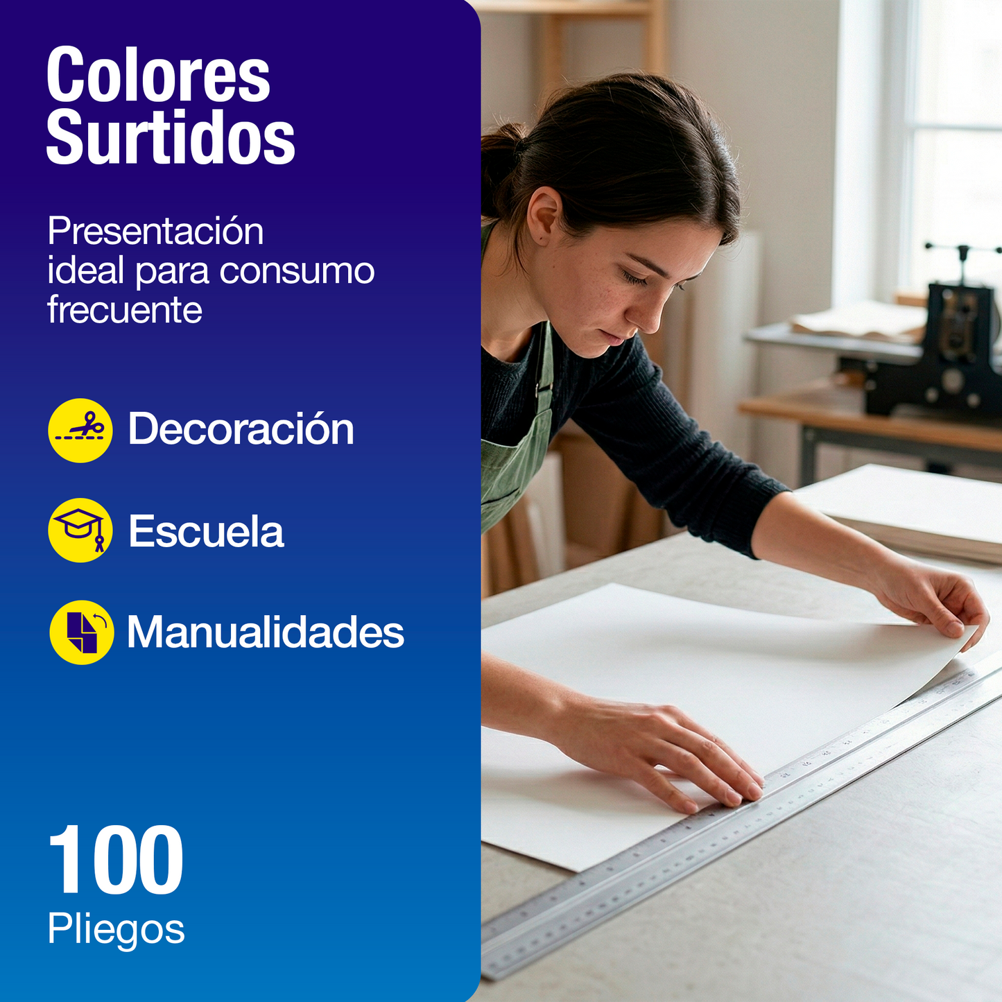 Cartulina Colores Surtidos 50 x 65 cm | 500 Piezas