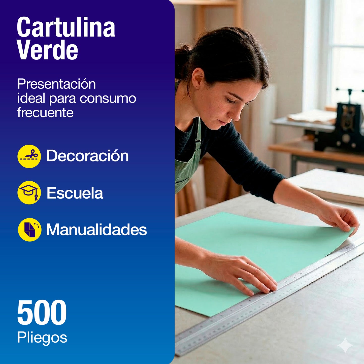 Cartulina Verde 50 x 65 cm | 500 Piezas