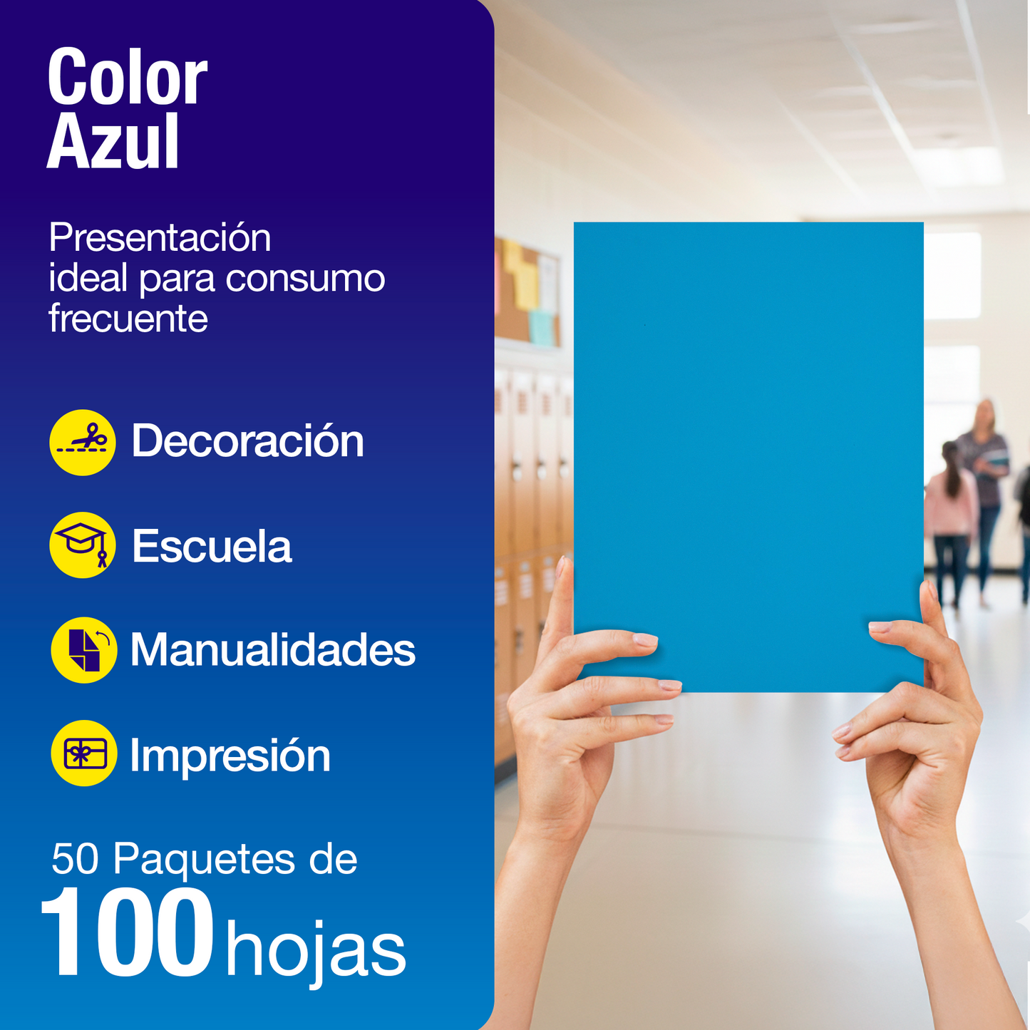Hojas de Papel Bond Azul Marino | 75 g Tamaño Carta