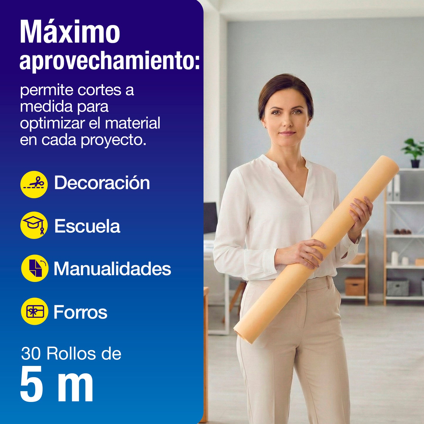 Papel América Crema | Rollo 70 cm X 25 m