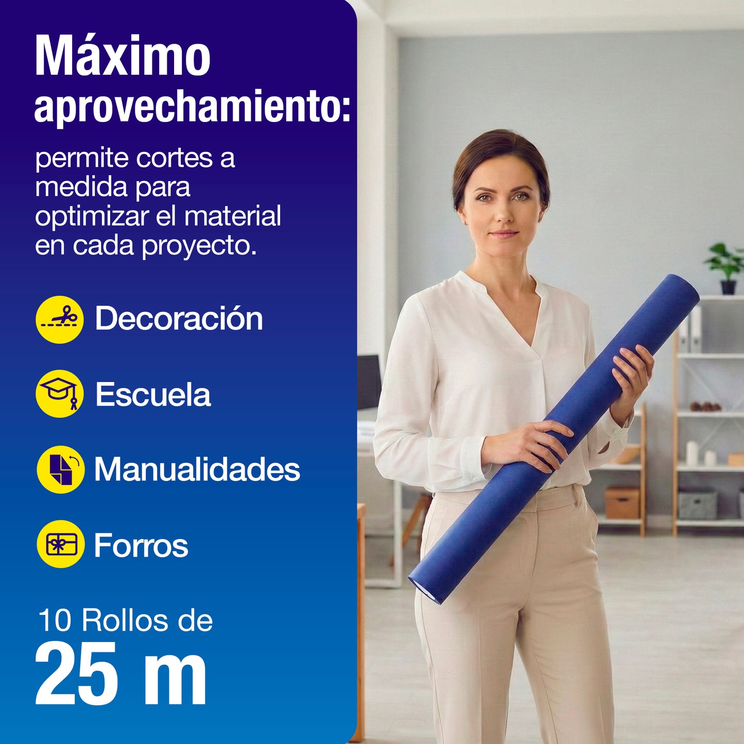 Papel América Azul Marino | Rollo 70 cm X 25 m
