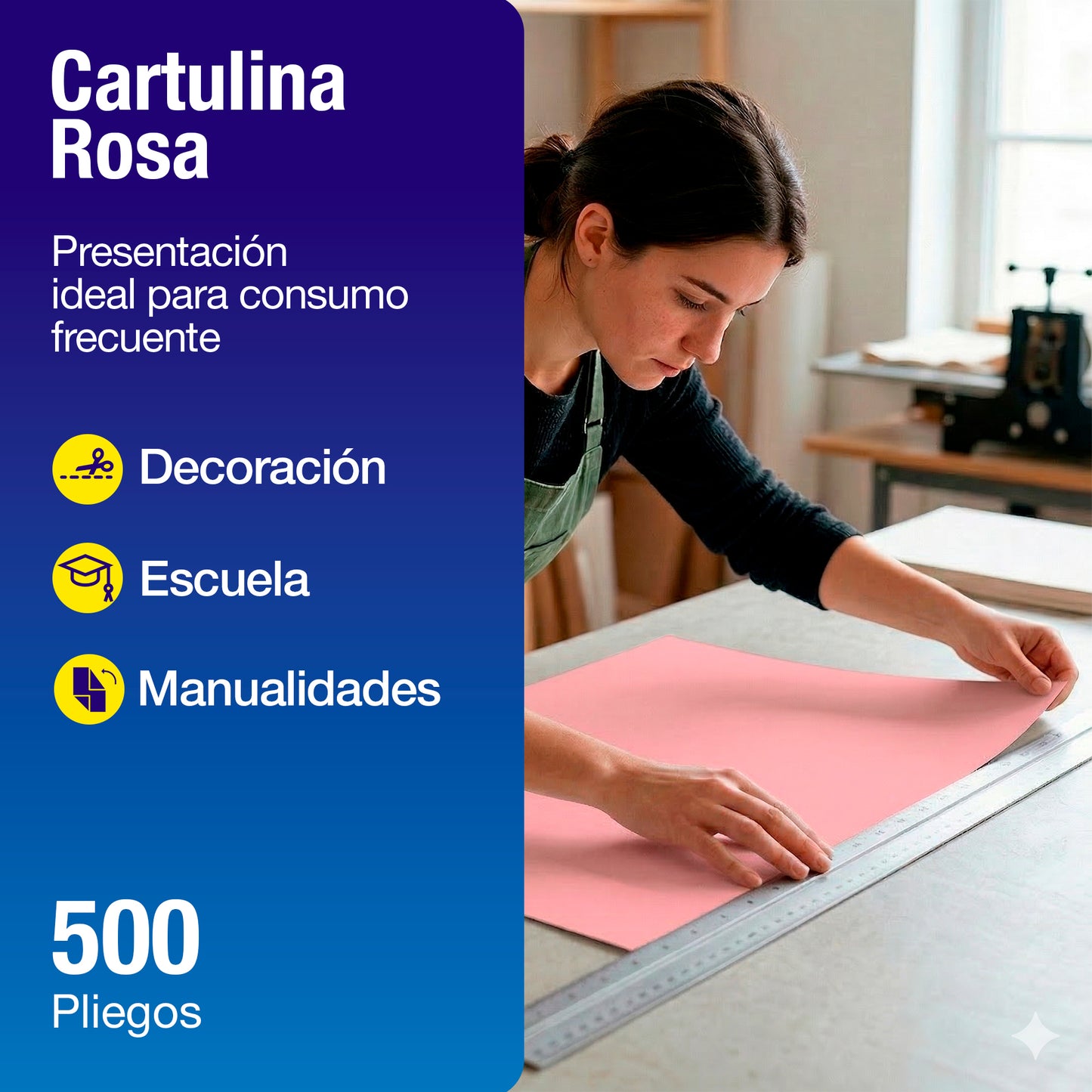 Cartulina Rosa 50 x 65 cm | 500 Piezas