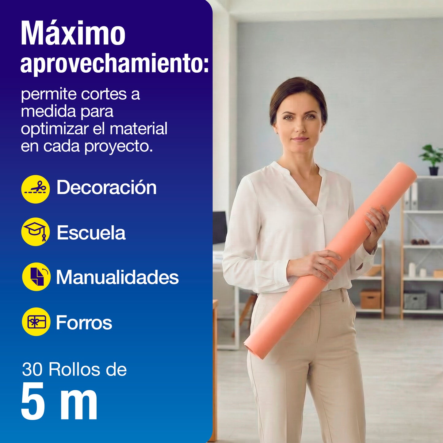 Papel América Salmón | Rollo 70 cm X 5 m