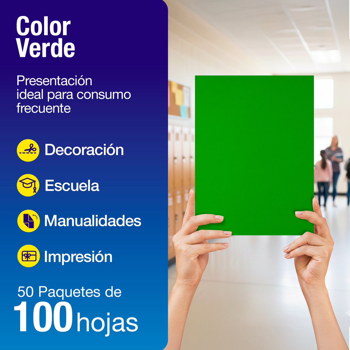 Hojas de Papel Bond Verde | 75 g Tamaño Carta