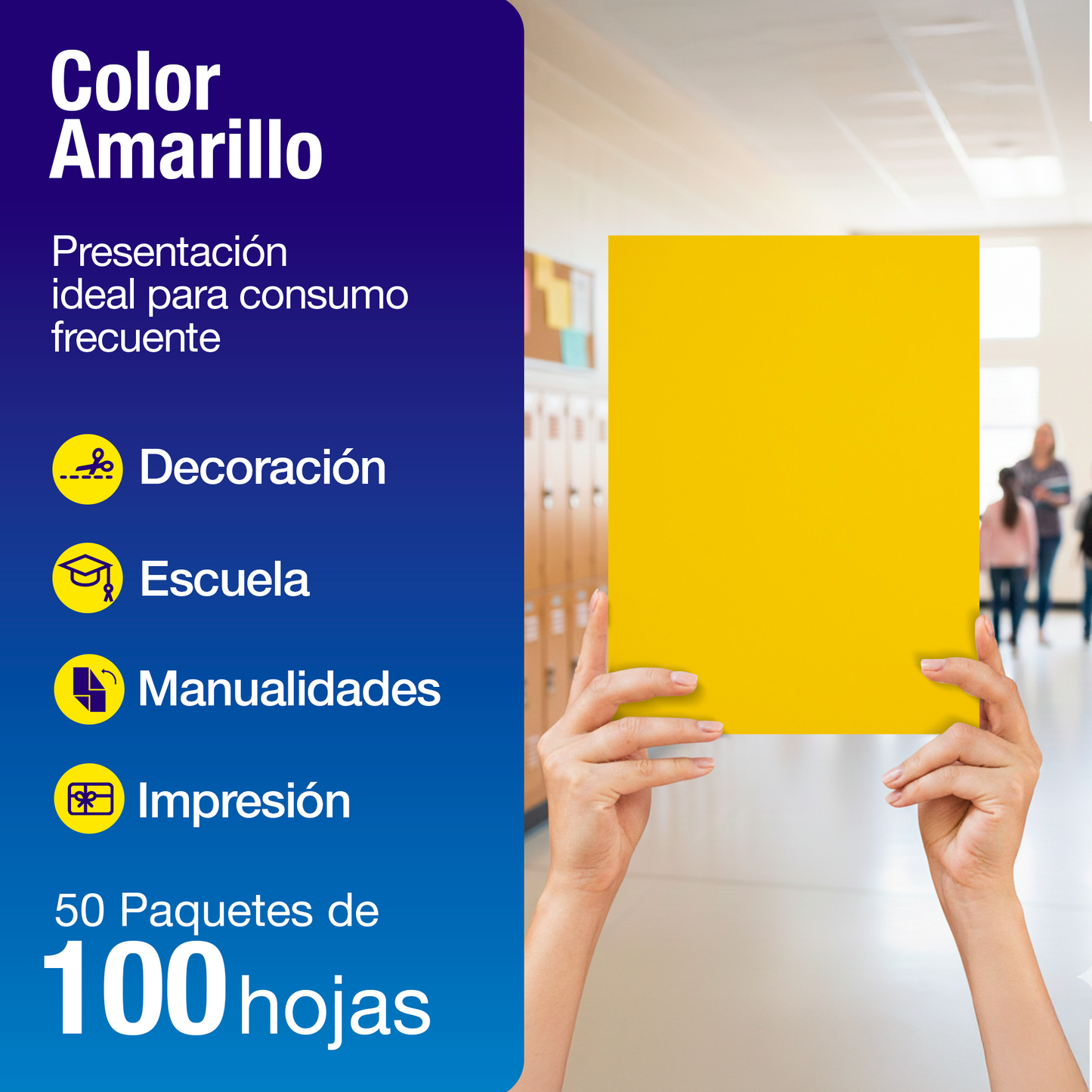 Hojas de Papel Bond Amarillo | 75 g Tamaño Carta