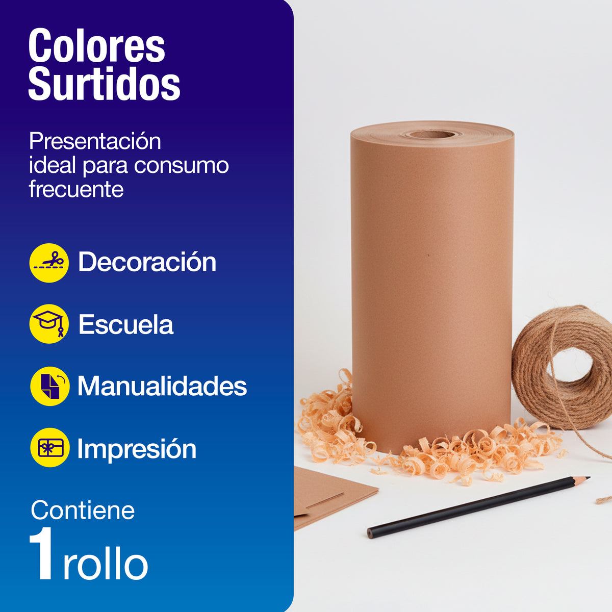 Papel Envoltura Kraft Reciclado 80 grs | 160 cm x 40 kg