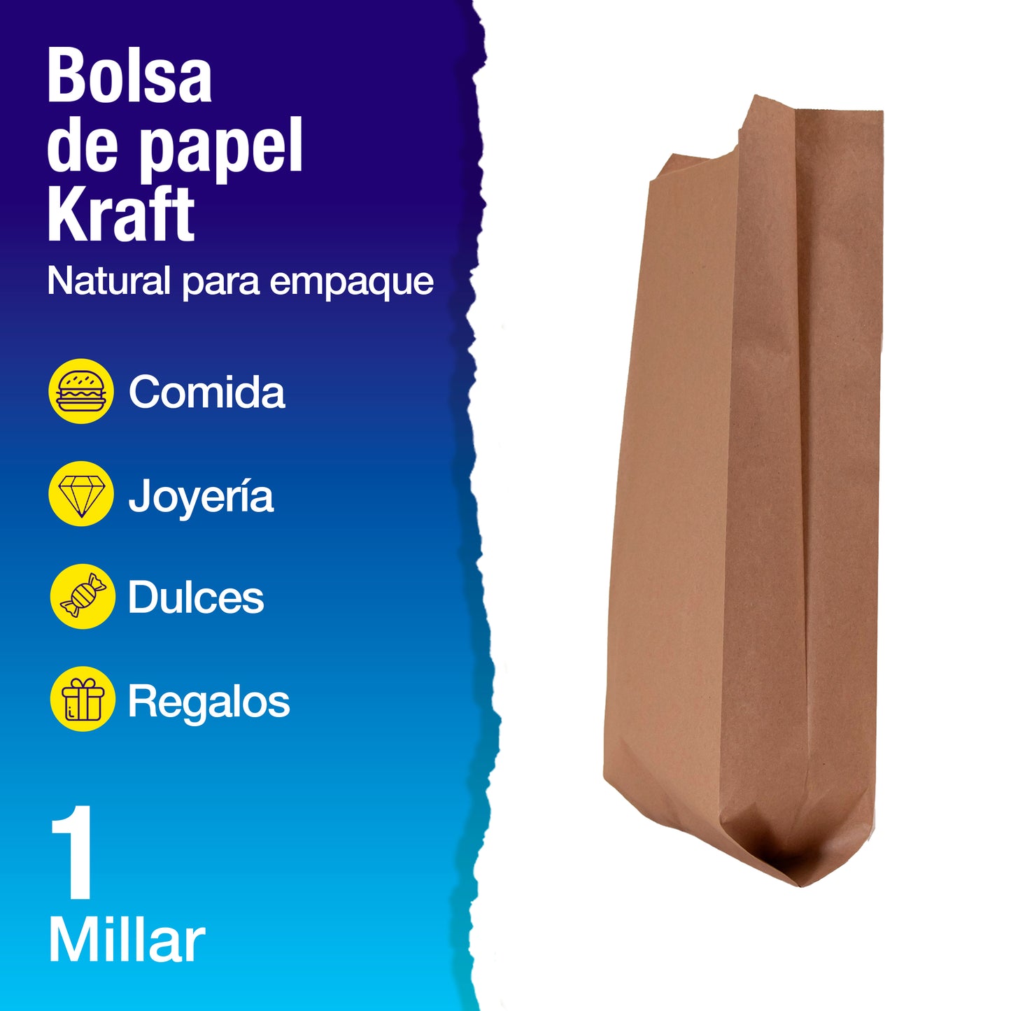 Bolsa Papel Kraft No. 14 | 19.8 cm x 9 cm x 43 cm