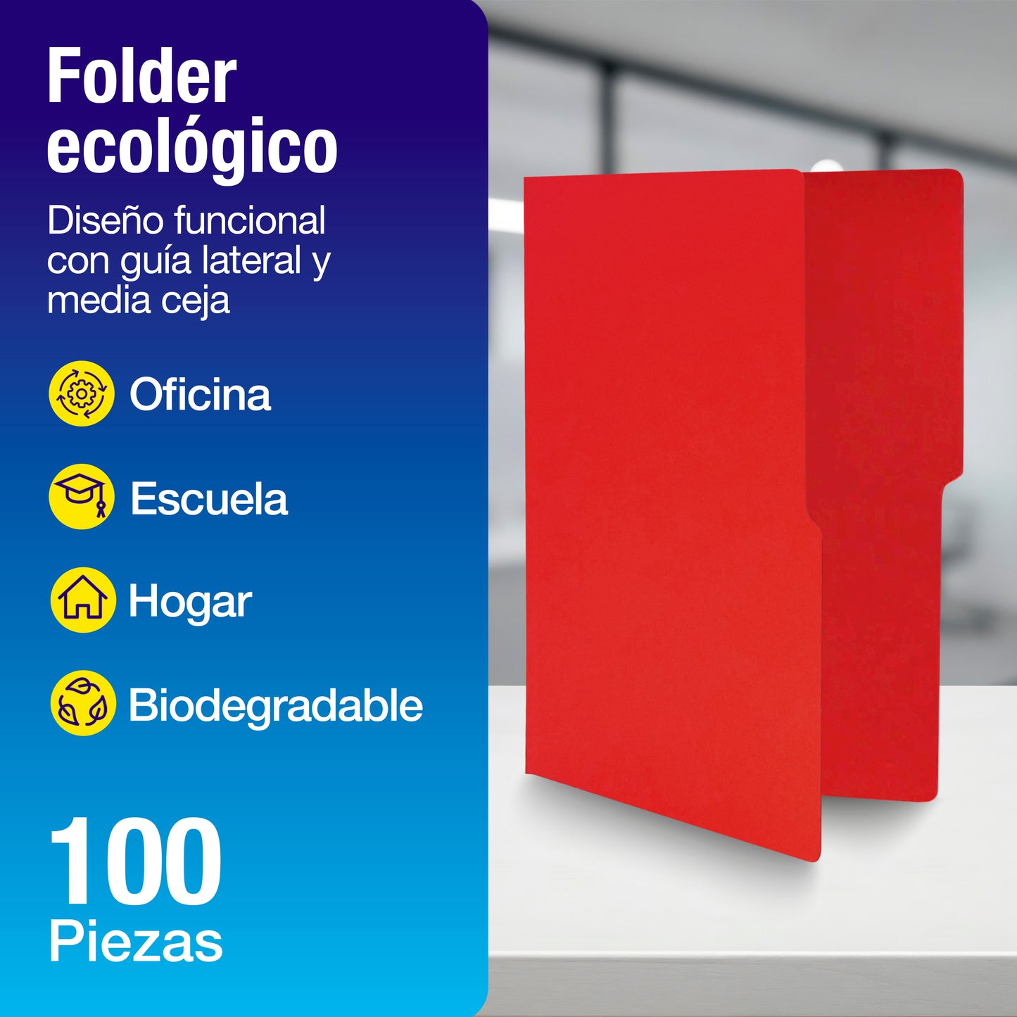 Folder Color Rojo | Tamaño Carta