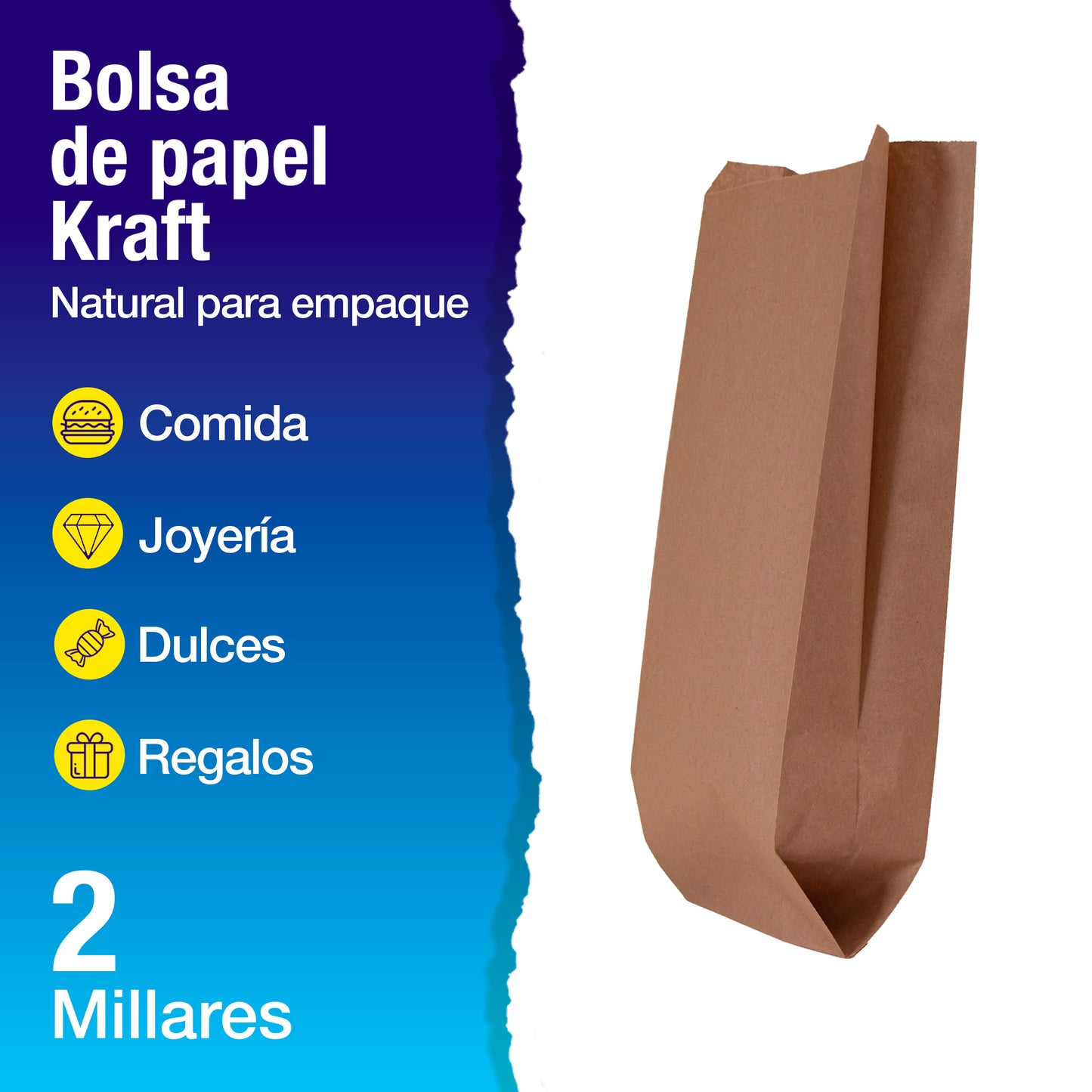 Bolsa Papel Kraft No.10 | 15.8 cm x 8 cm x 38.2 cm