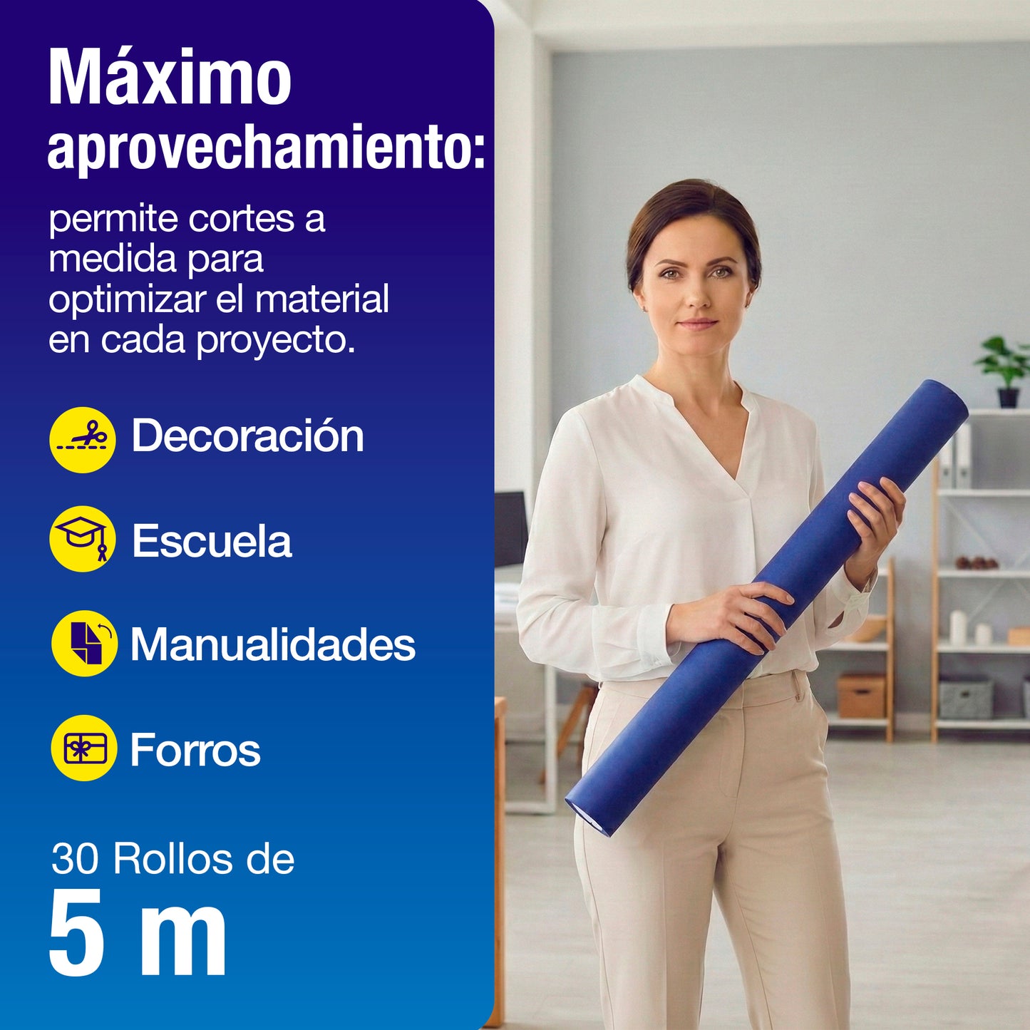 Papel América Azul Marino | Rollo 70 cm X 5 m