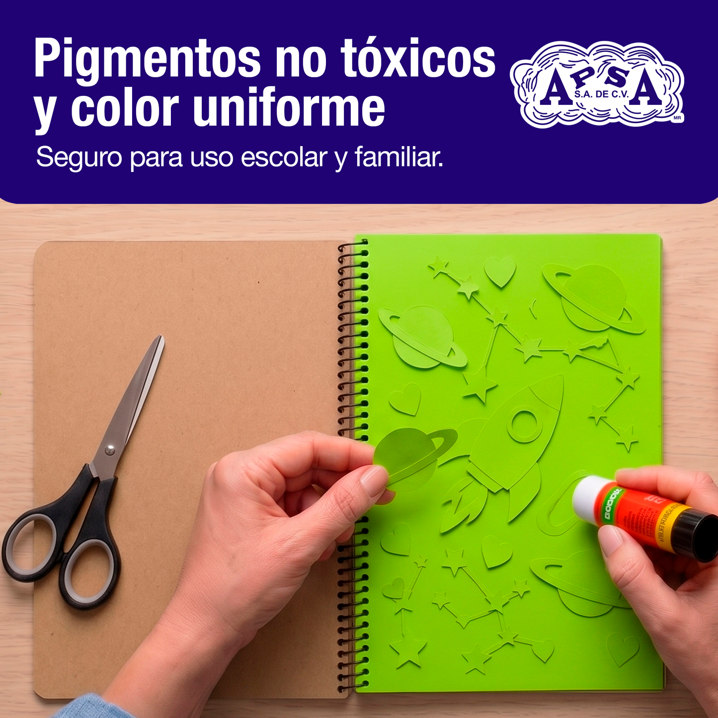 Papel Lustre Verde Limón 50x70 cm | Caja 500 hojas