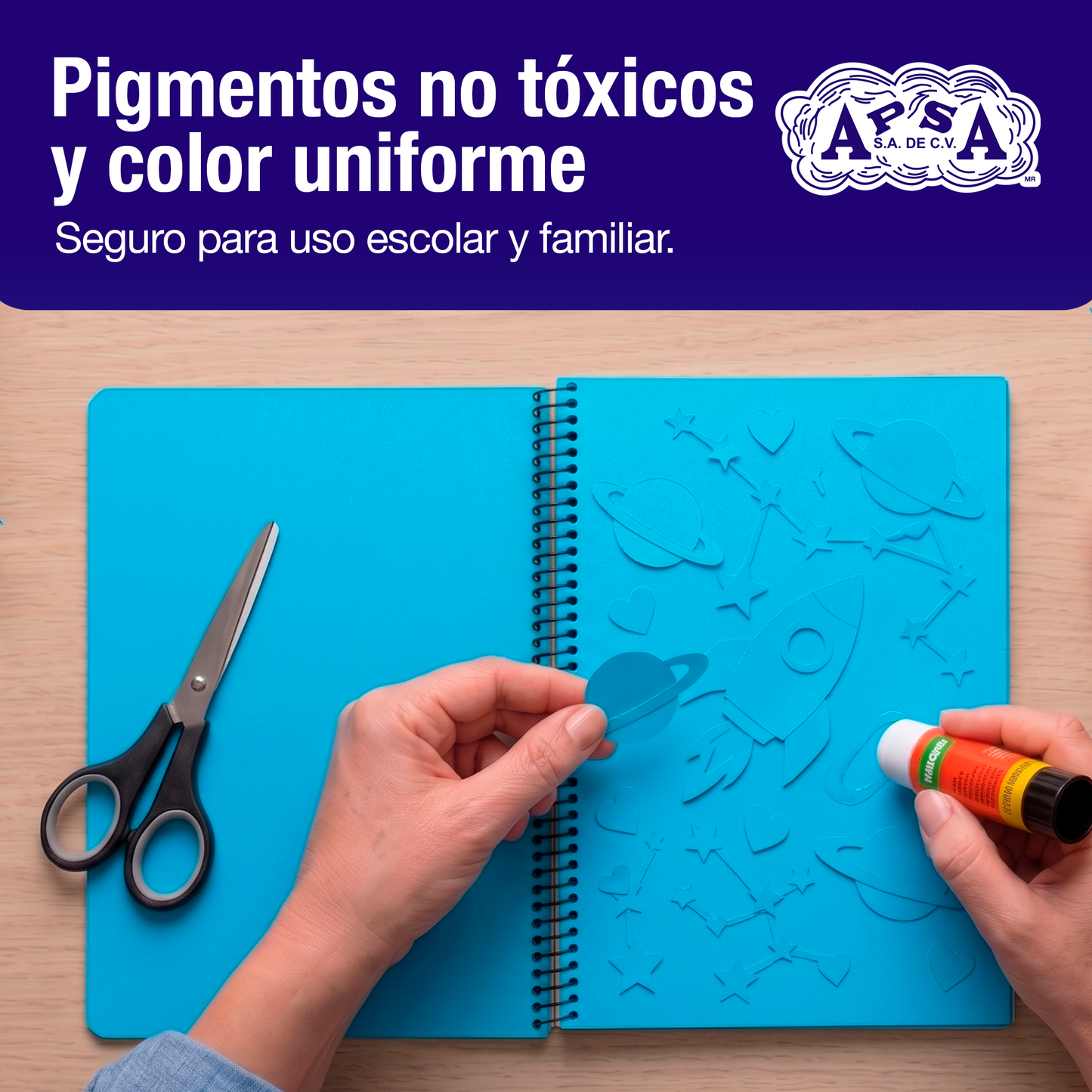 Papel Lustre Azul Cielo 50x70 cm | Caja 500 hojas