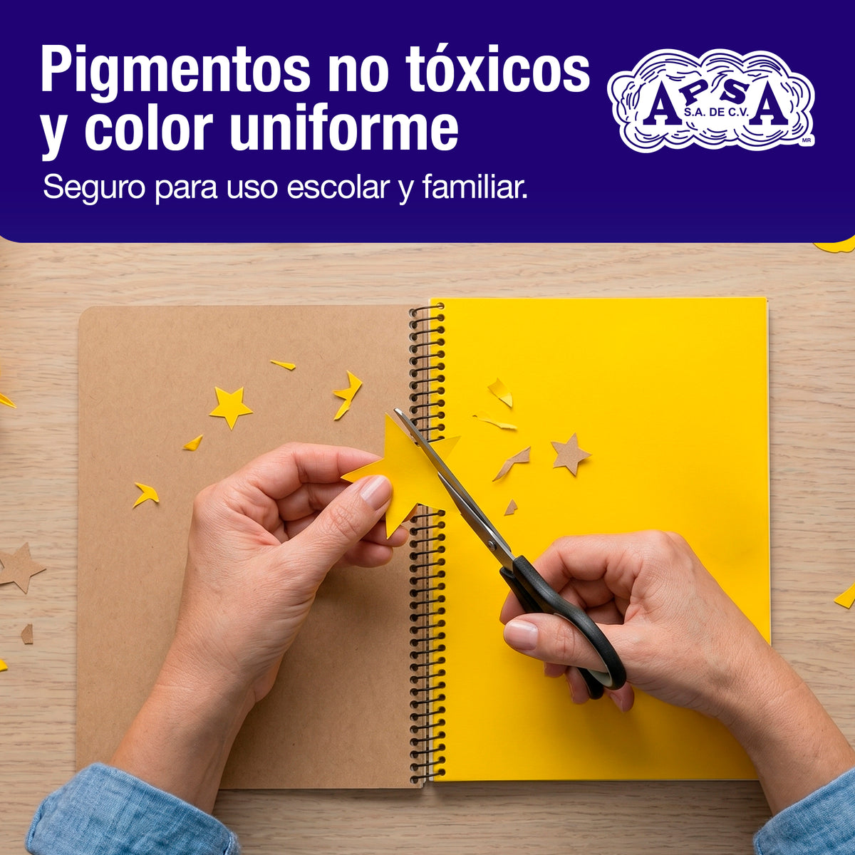 Papel Lustre Amarillo Canario 50x70 cm | Caja 500 hojas