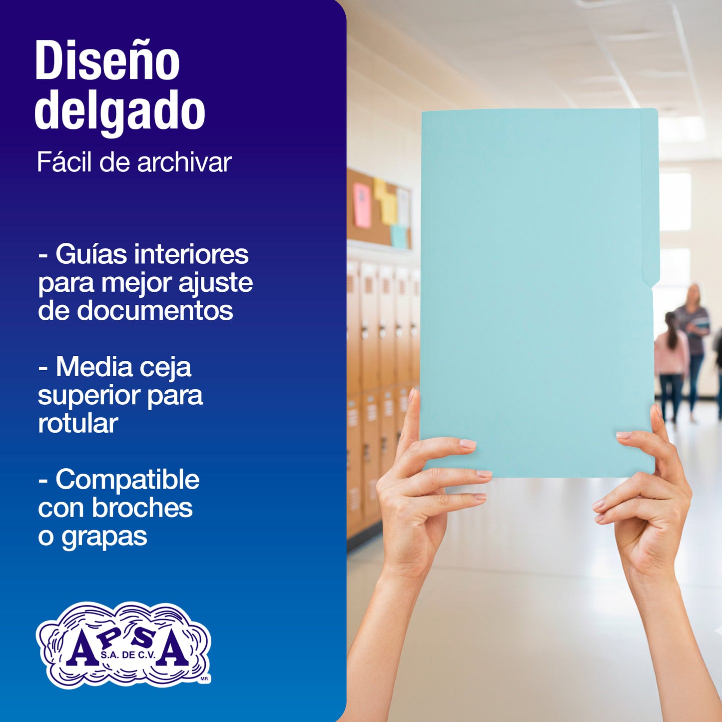 Folder Color Azul Pastel | Tamaño Oficio