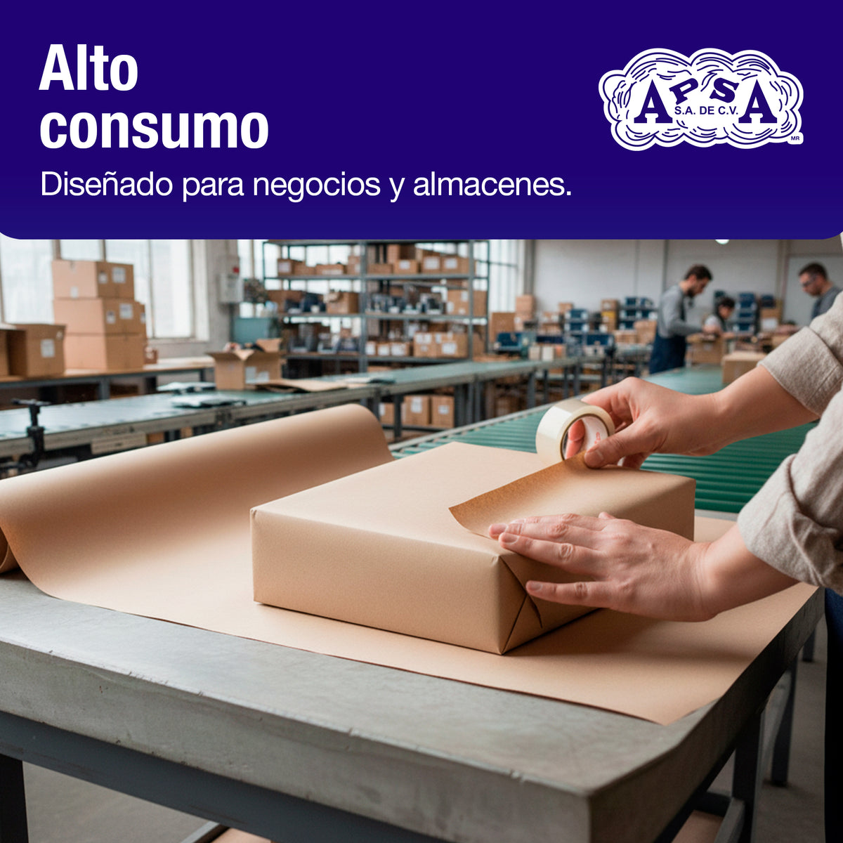 Papel Envoltura Kraft Reciclado 80 grs | 125 cm x 35 kg