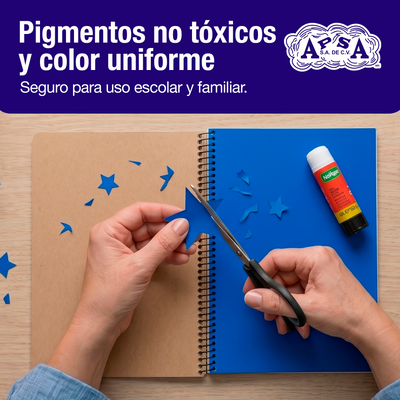 Papel Lustre Azul Rey 50x70 cm | Caja 500 hojas