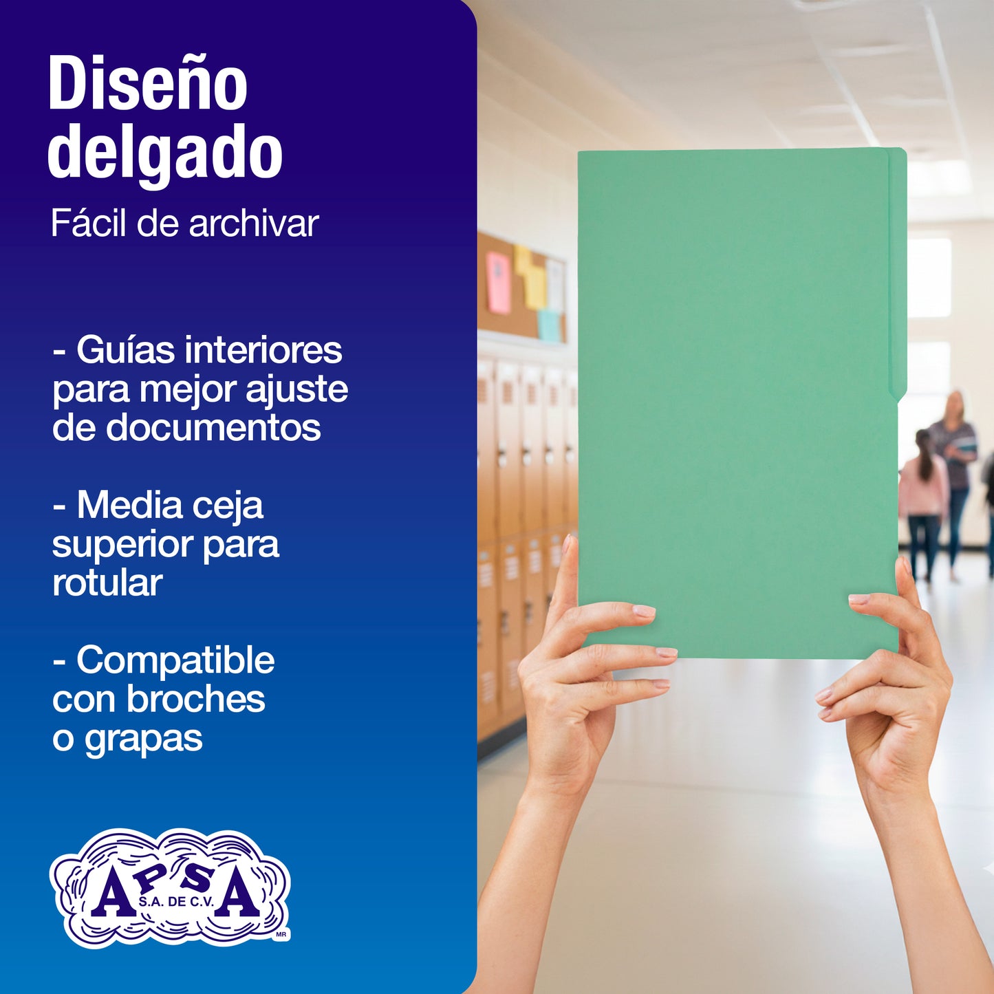 Folder Color Verde Pastel | Tamaño Oficio