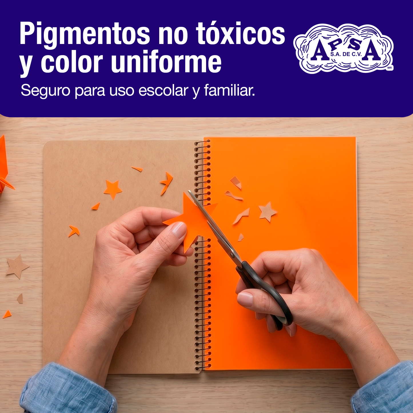 Papel Lustre Naranja 50x70 cm | Caja 500 hojas