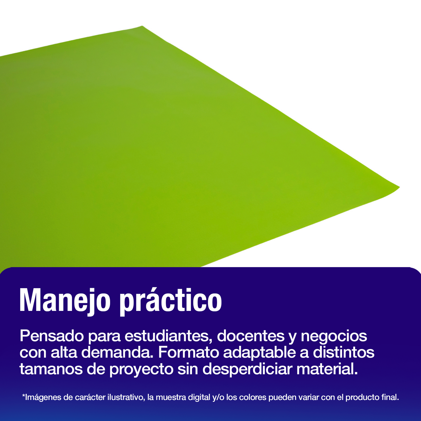 Papel Lustre Verde Limón 50x70 cm | Caja 500 hojas