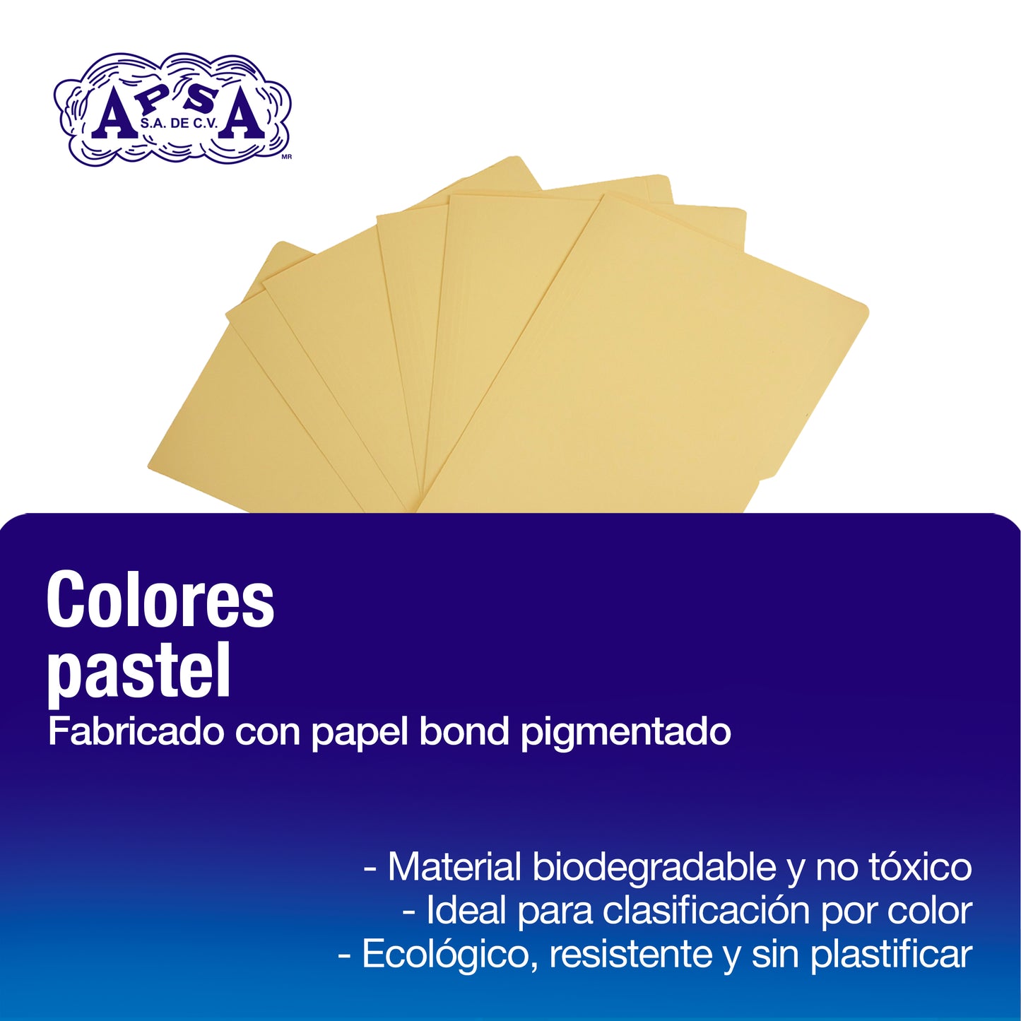 Folder Color Amarillo Pastel | Tamaño Carta