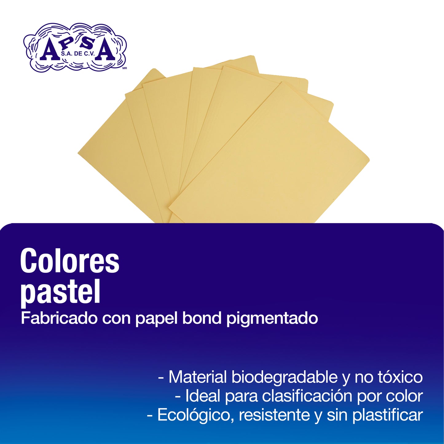 Folder Color Amarillo Pastel | Tamaño Oficio