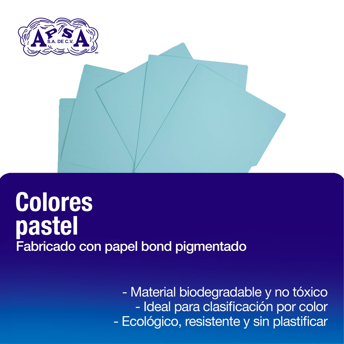 Folder Color Azul Pastel | Tamaño Carta