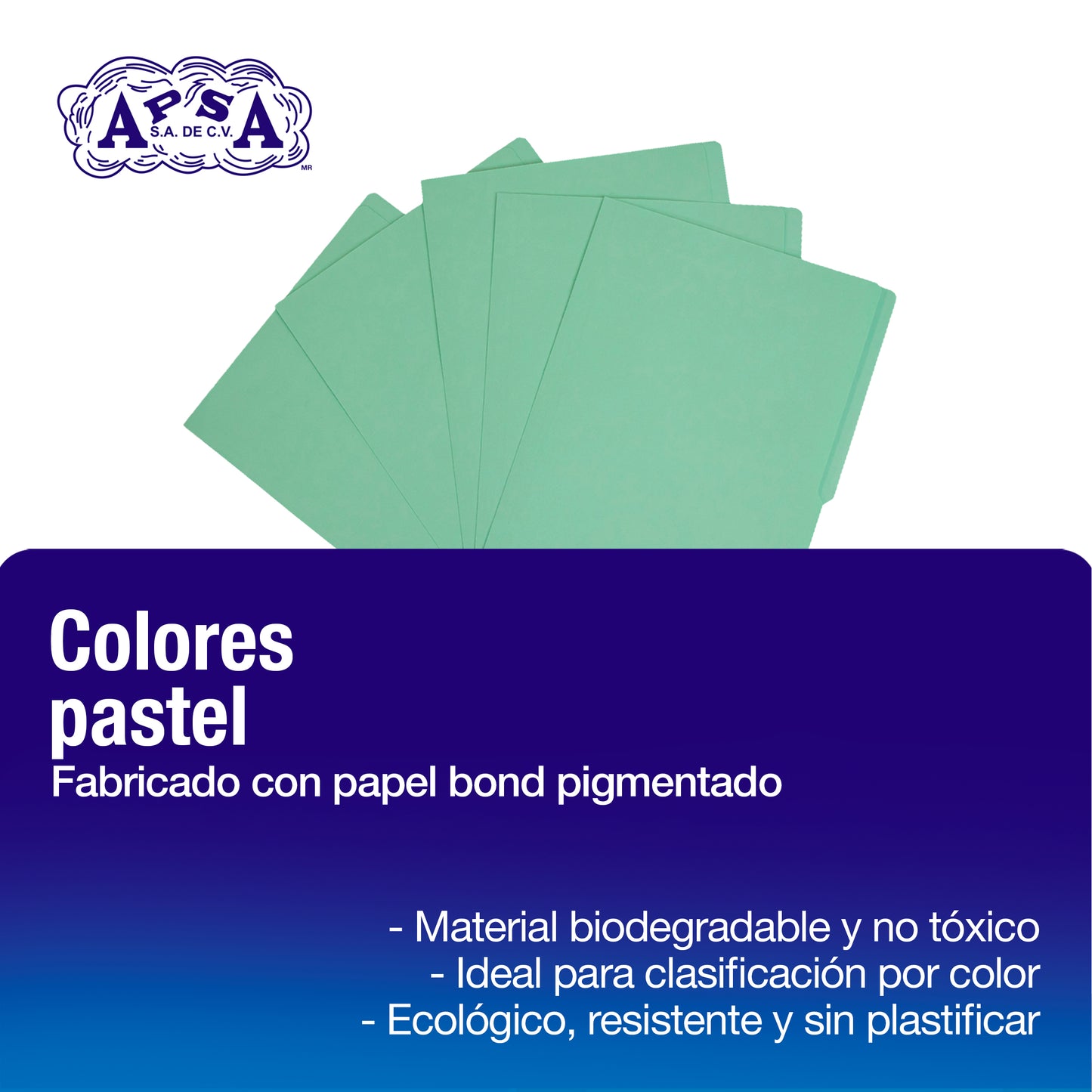 Folder Color Verde Pastel | Tamaño Oficio
