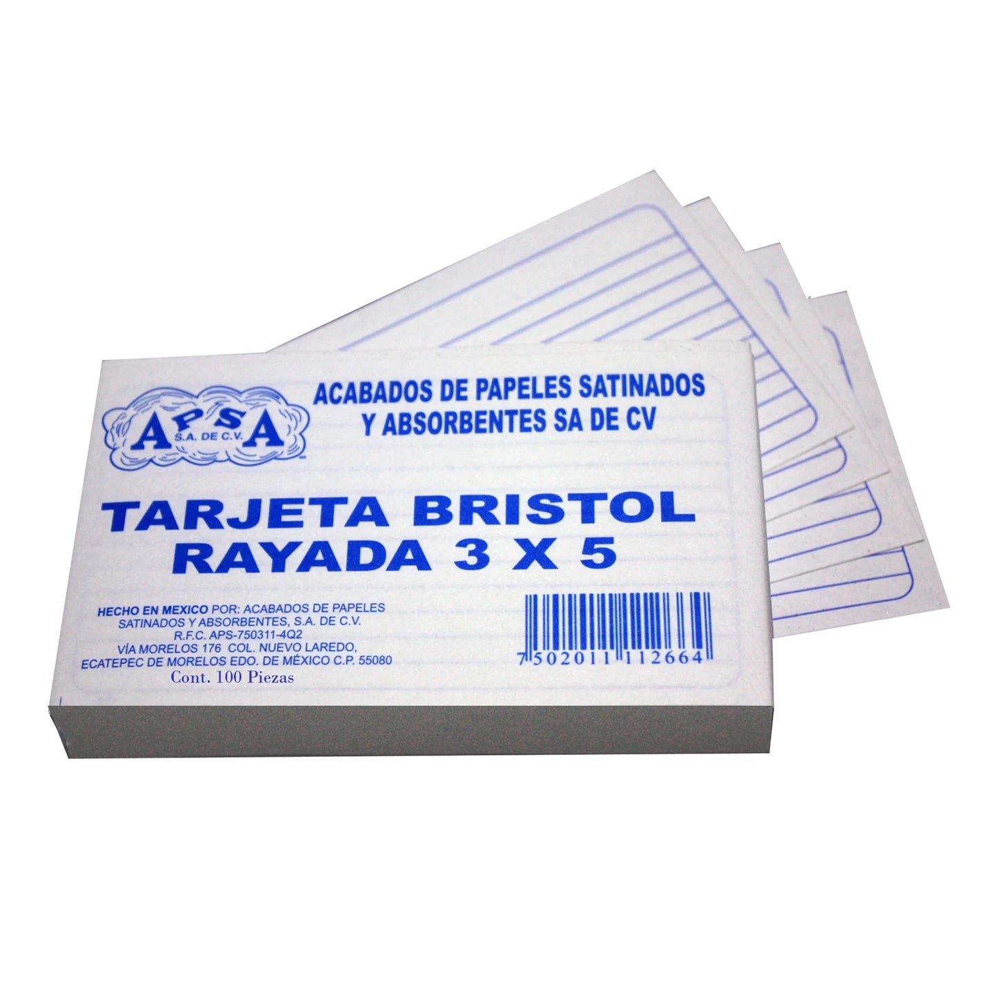 Tarjeta Bristol rayada