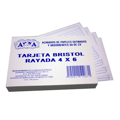 Tarjeta Bristol rayada