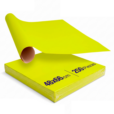 Cartulinas Fluorescentes Amarillo 48x66 cm | 250 piezas